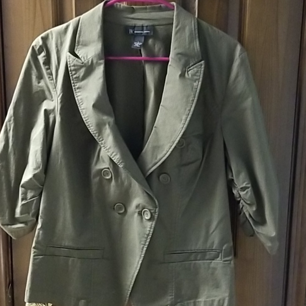 Inc army green military jacket